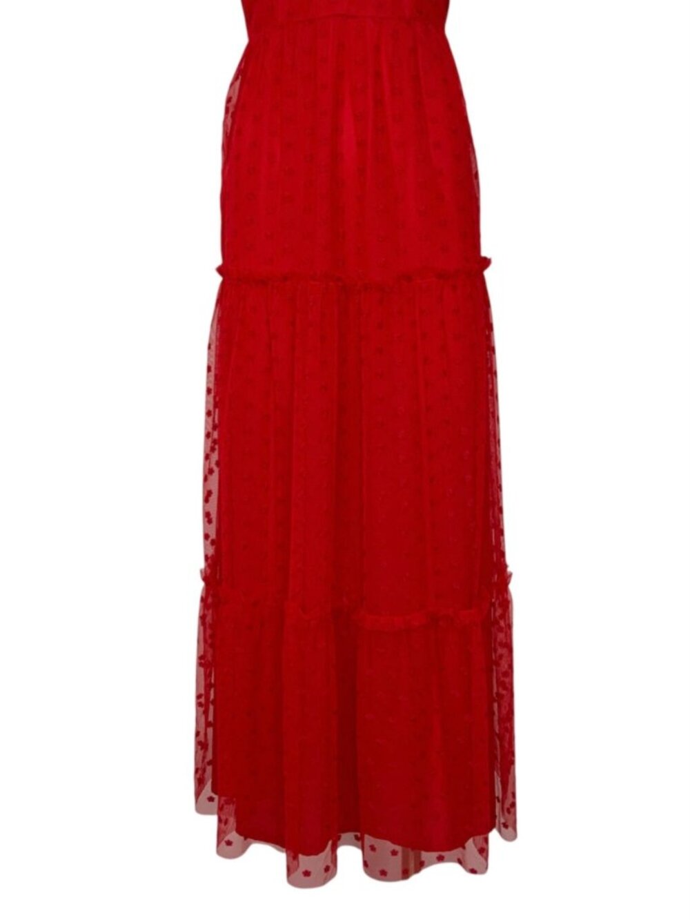 Tuckernuck Tulle Giselle Gown Dress M Red Ruffles Maxi NEW - Picture 11 of 14